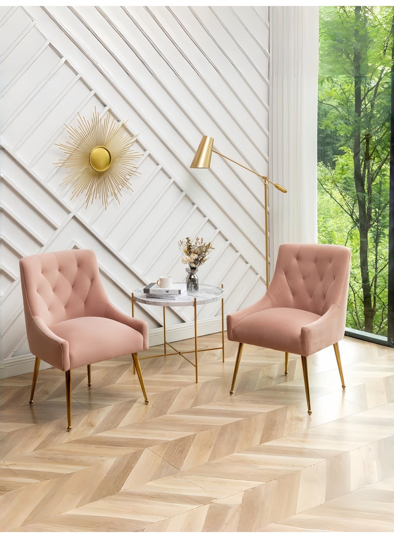 SEYNAR Dining Chair Set of 2,Modern Velvet Dining Chairs with Gold Legs,Elegant Tufted Accent Chairs for Reception, Living Room or Study Room - Image 3